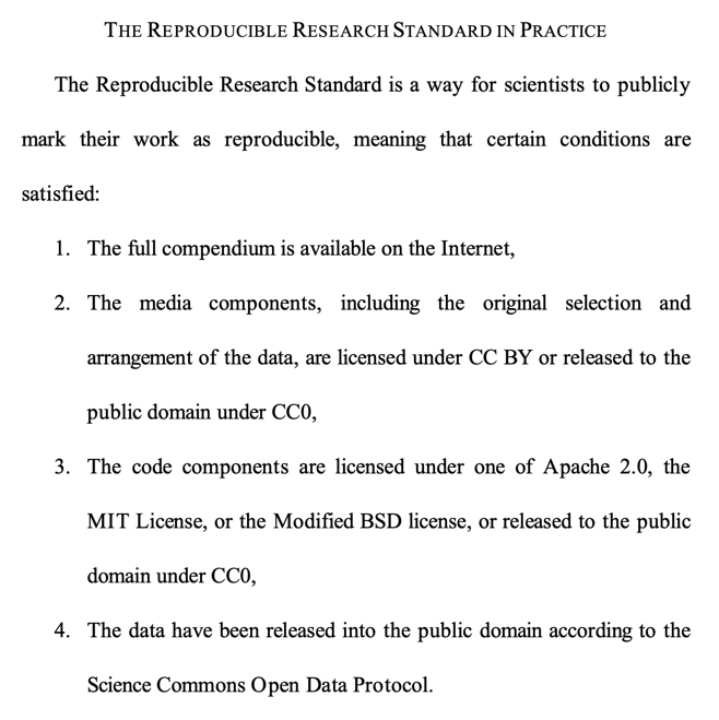 The Reproducible Research Standard